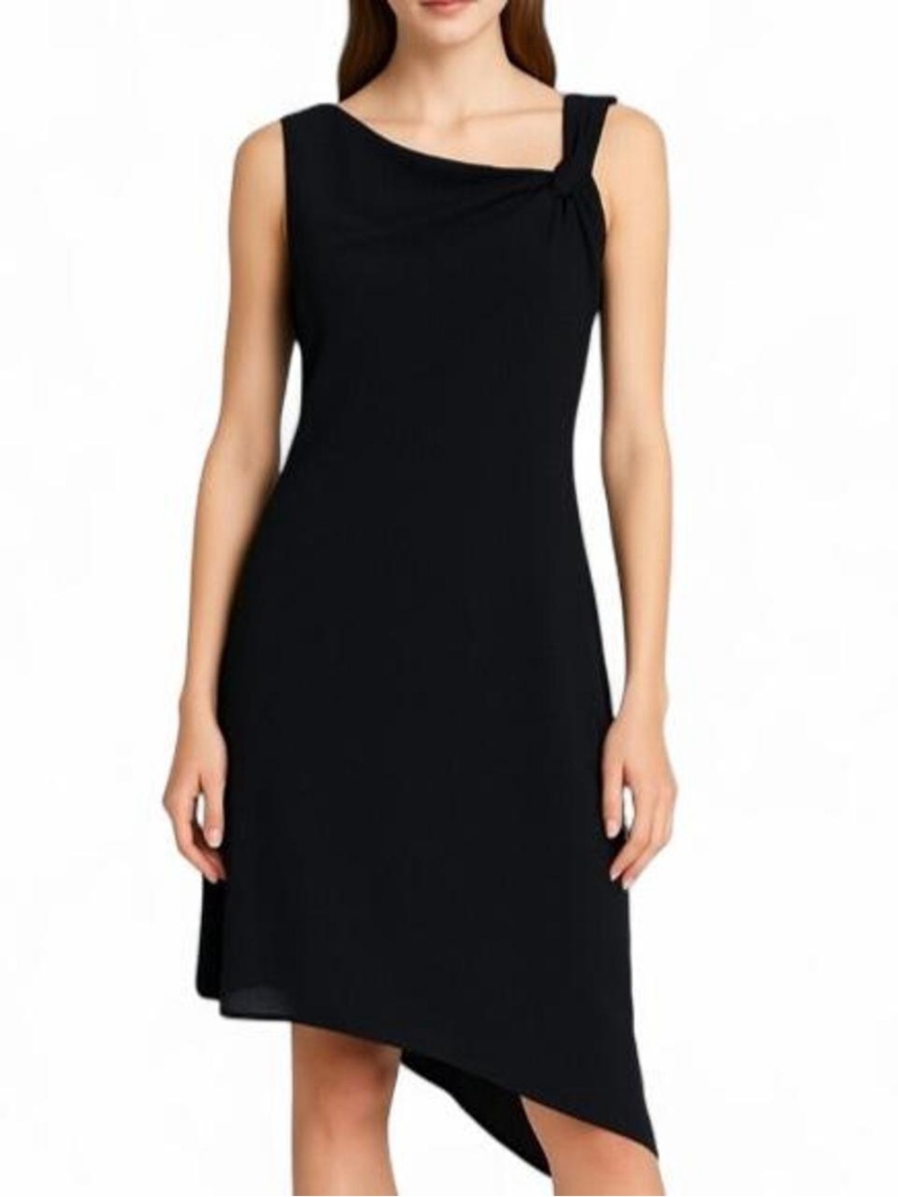 David Meister Asymmetrical Black Cocktail Dress